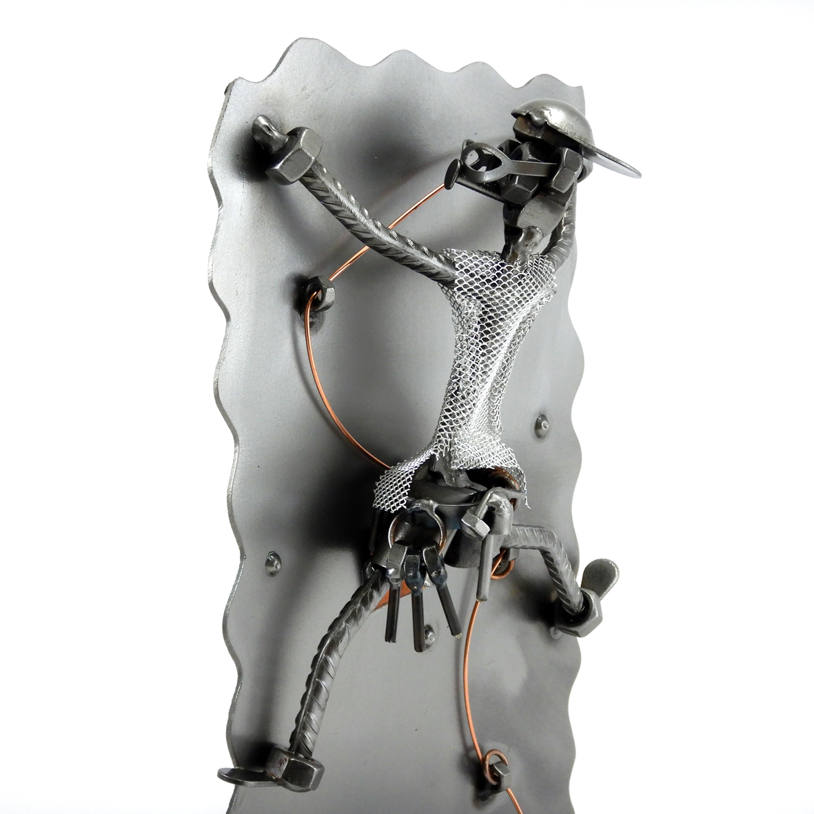 SCULTURA SCALATORE METAL IDEA.IT