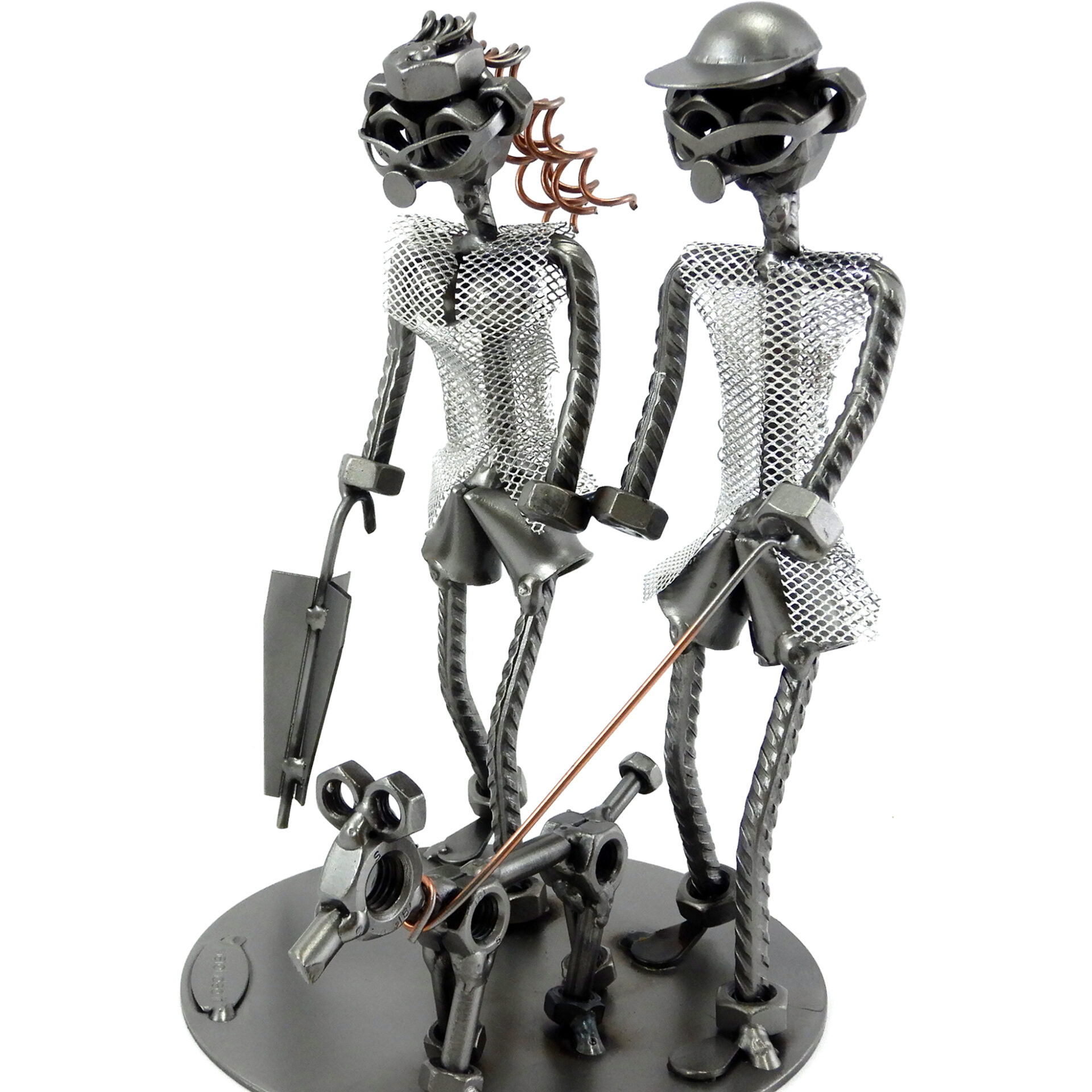 COPPIA CON CANE METAL IDEA.IT