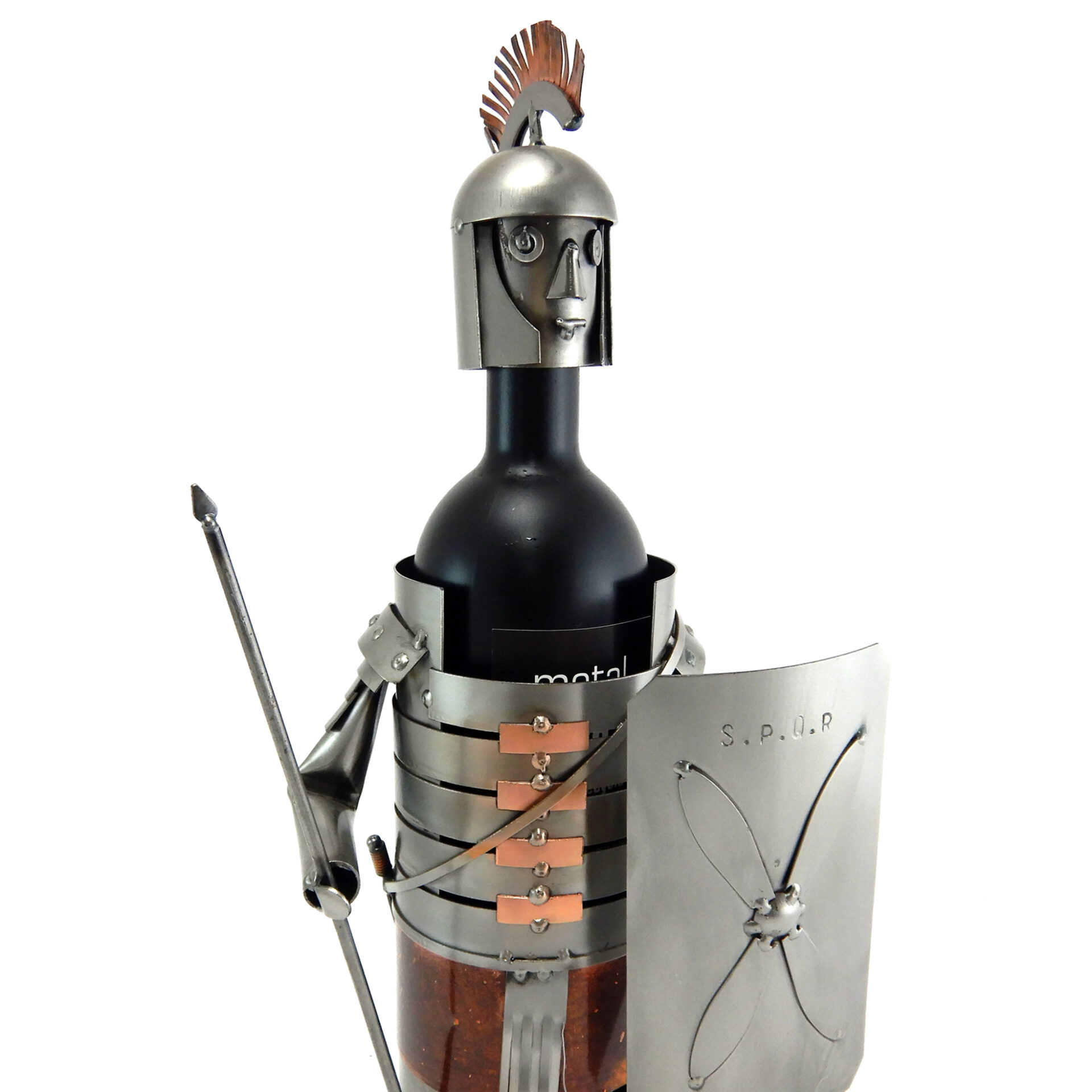 PORTA BOTTIGLIA GUERRIERO ROMANO METAL IDEA.IT